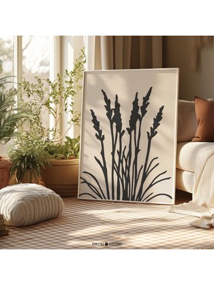 Nötr Kır Çiçekleri, Minimalist Bohem Çiçek Poster