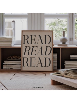 Minimalist Okuma Köşesi Sanat Posteri, Modern Kütüphane Sanat Posteri