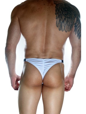 Erkek  Beyaz Arkası Büzgülü Brazillian Slip