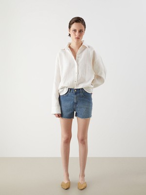 Lc Waikiki Yeni Sezon Mom Fit Desenli Kadın Jean Şort