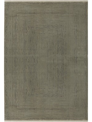 Aren Halı Leivi Çerçeveli Gri Polyester Makine Halısı