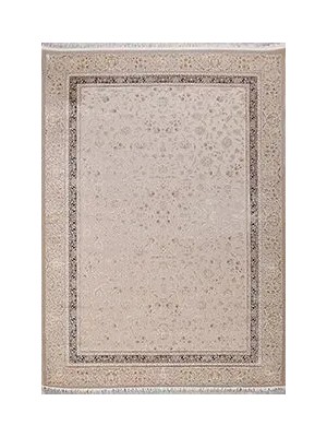 Aren Halı Zülpich Çerçeveli Krem Viskon ve Akrilik Makine Halısı