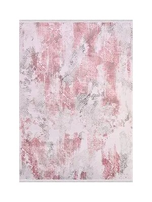 Aren Halı Valentia Modern Pembe Gri Bambu ve Akrilik Makine Halısı