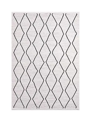Aren Halı Carovilli Modern Beyaz Polyester Loop ve Sisal Iplikli Makine Halısı