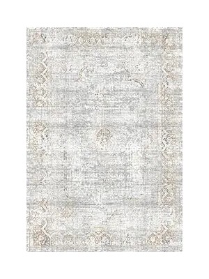 Aren Halı Cheb Klasik Göbekli Gri Viskon ve Akrilik Pamuk Tabanlı Makine Halısı