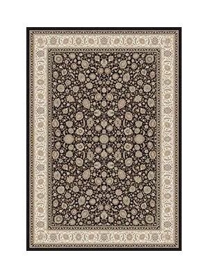 Aren Halı Celano Klasik Çerçeveli Siyah Viskon Pamuk Tabanlı Makine Halısı