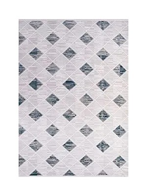 Aren Halı Ozieri Geometrik Gri Polyester Kaydırmaz Taban Makine Halısı