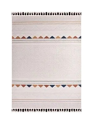 Aren Halı Solofra Geometrik Bej Polyester Loop ve Sasal Iplikli Makine Halısı