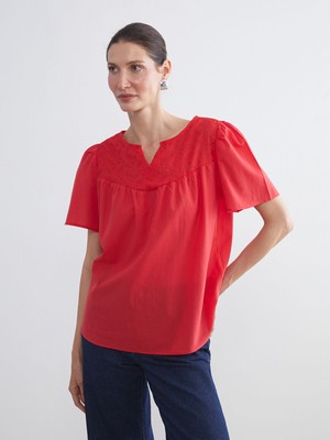 Lc Waikiki Yeni Sezon Kaçık Yaka Ajurlu Bluz