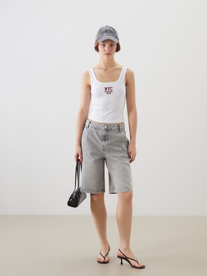 Lc Waikiki Yeni Sezon Bermuda Fit Kadın Jean Şortolon