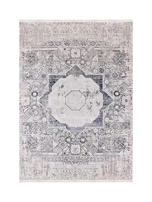 Aren Halı Hennef Klasik Göbekli Gri Viskon ve Akrilik Makine Halısı