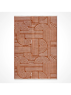 Saalfeld Modern Kiremit Pamuklu ve Polyester Natural Latesk Kaydırmaz Tabanlı Makine Halısı