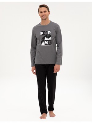 Pierre Cardin Erkek Koyu Gri Pijama Takımı 50322655-VR080