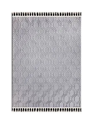 Aren Halı Capurso Geometrik Gri Loop ve Polyester Kaydırmaz Taban Makine Halısı