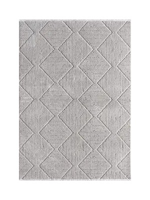Aren Halı Annifo Geometrik Gri Pamuk ve Polyester Makine Halısı