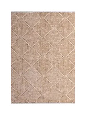Aren Halı Fraia Geometrik Kahverengi Pamuk ve Polyester Makine Halısı