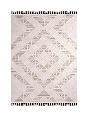 Aren Halı Lapio Geometrik Bej Polyester Loop ve Sisal Iplikli Makine Halısı