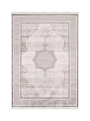 Aren Halı Bavareto Klasik Göbekli Bej Polyester Kaydırmaz Taban Makine Halısı