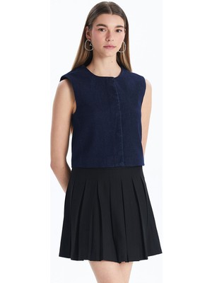 Lc Waikiki Yeni Sezon Bisiklet Yaka Kadın Jean Bluz