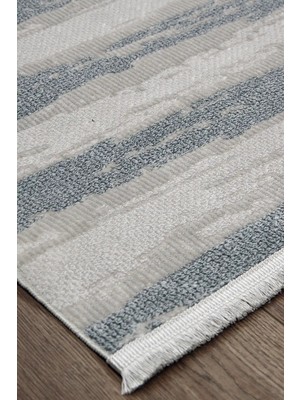 Aren Halı Givet Modern Krem Gri Desenli Polyester Makine Halısı