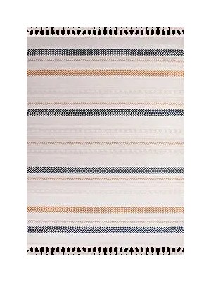 Lioni Modern Bej Polyester Loop ve Sisal Iplikli Makine Halısı