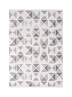 Cardito Modern Beyaz Polyester Loop ve Sisal Iplikli Makine Halısı