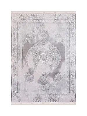 Talana Klasik Göbekli Antrasit Bambu ve Akrilik Makine Halısı