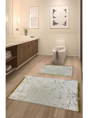 Suadiye, Tavşan Tüyü Yumuşacık,kaymaz Taban, Emici 2\'li Süper Lüks Simli Banyo Paspası