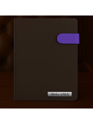 Isme Özel Mor Mıknatıs Patlı Ajanda 2026 Tarihli - Isme Özel Kalem Hediyeli