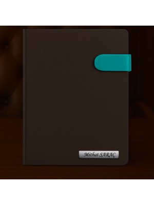 Isme Özel Turkuaz Mıknatıs Patlı Ajanda 2026 Tarihli - Isme Özel Kalem Hediyeli