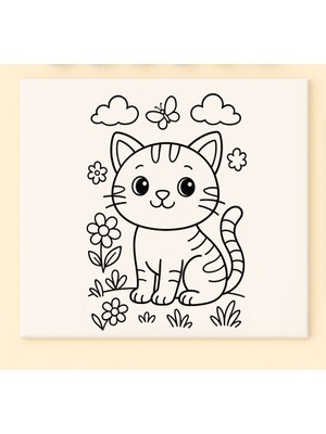 Çocuklar Için Minik Dostlarımız Tuval Boyama Seti | Kendin Yap Hayvan Resim Kiti