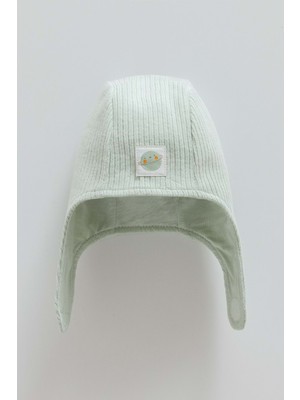 Color World Kulaklı Triko Şapka - Caramell  - SPE2076 - Yeşil - 9 - 12 Ay - SPE2076-YEŞIL-9 - 12 Ay Yeşil