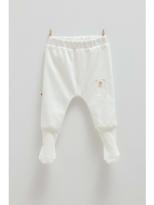 Cute Bear Çoraplı Bebek Pantolon - Caramell  - APE1464 - Ekru - 0 - 1 Ay0 - 1 Ay - APE1464-E-0 - 1 Ay0 - 1 Ay Ekru