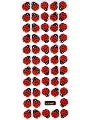 Sticker Kabartmalı Sticker Defter Planlayıcı Etiket (CB642) 16X7 Cm- Mini Uğur Böceği