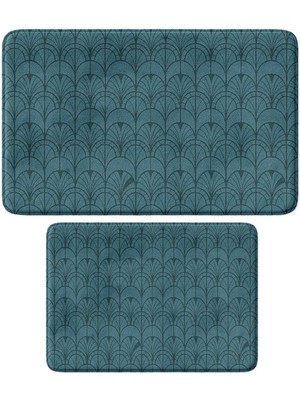 Renkli 2'li Banyo Paspası Seti, Kaymaz Taban, Makinada Yıkanabilir, 50X80CM ve 40X60CM