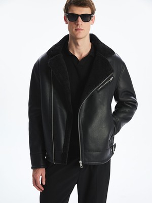 Lc Waikiki Yeni Sezon Slim Fit Ceket Yaka Erkek Deri Görünümlü Mont