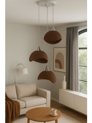 3D Iskandinav Tarz Salon Oturma Odası Beton Avize(Plastik)