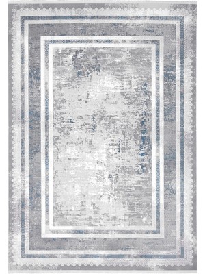 Macau Çerçeveli Gri Polyester Makine Halısı