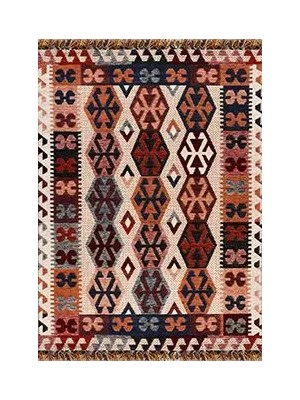 Bisenzio Geometrik Multi Akrilik Kaydırmaz Taban Makine Halısı