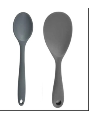 Ivory 2 Tane Silikon Kaşık 20CM ve 27.5cm Gri