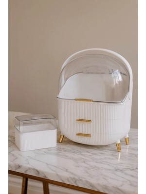 Makri Home Krem Makyaj Organizeri (26 x 14 x 34 Cm) ve Oje&ruj Organizeri (15 x 10 x 12 Cm) Seti