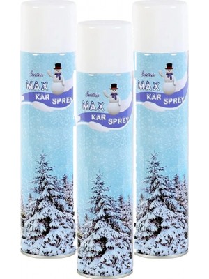 3 Adet Max Kar Köpüğü Spreyi, Eriyen Kar Taneleri, Parti Köpük Karı Yapar Kar Yağdıran Sprey 3X300 ml