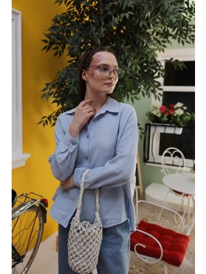 Delta Online Müslin Uzun Kol Gömlek - Bebe Mavisi