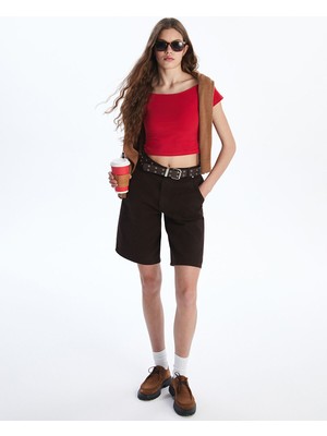 Lc Waikiki Yeni Sezon Bermuda Fit Kadın Jean Şortolon