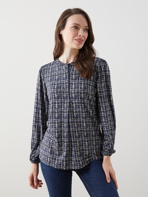 Lc Waikiki Yeni Sezon Hakim Yaka Desenli Kadın Bluz