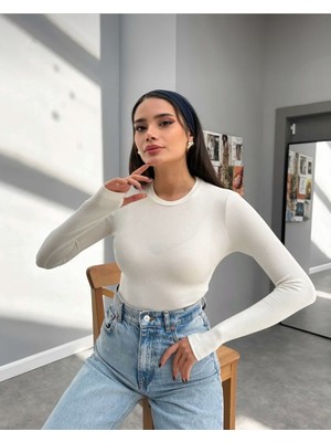 Uzun Kollu Basic Parmak Geçirmeli Body