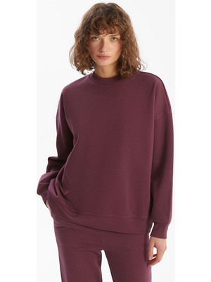 Lc Waikiki Yeni Sezon Bisiklet Yaka Oversize Kadın Kalın Sweatshirt