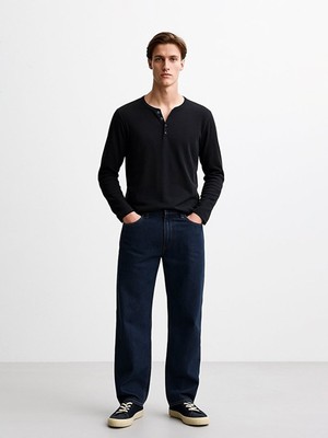 LTB TEMESE Erkek Uzun Kol V Yaka T-Shirt