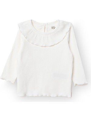 Hellobaby Kız Bebek Yenidoğan Sweatshirt Düğmeli Kaşkorse Bisiklet Yaka Uzun Kol