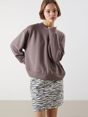 Lc Waikiki Yeni Sezon Bisiklet Yaka Oversize Kadın Sweatshirt